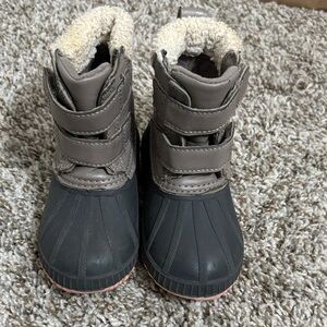 Zara Kids' Gray and Tan Winter Boots